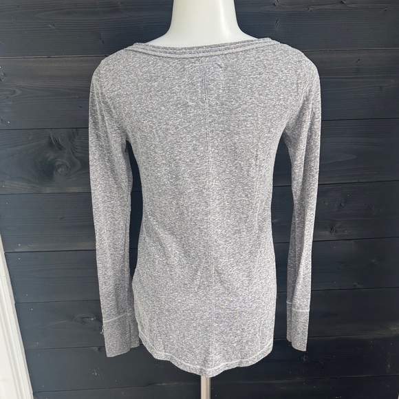 Y2K Abercrombie & Fitch Gray Crochet Henley Thermal Long Sleeve Vintage XS - Picture 2 of 5